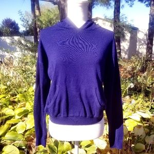 navy blue light sweater with hood